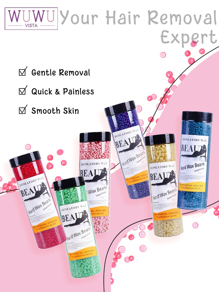 Wax Beans For Hair Removal, Brazilian Coarse Waxing For Bikini, Face, Eyebrow, Back, Chest, Legs, Armpit, At Home Waxing Beads For Women Men